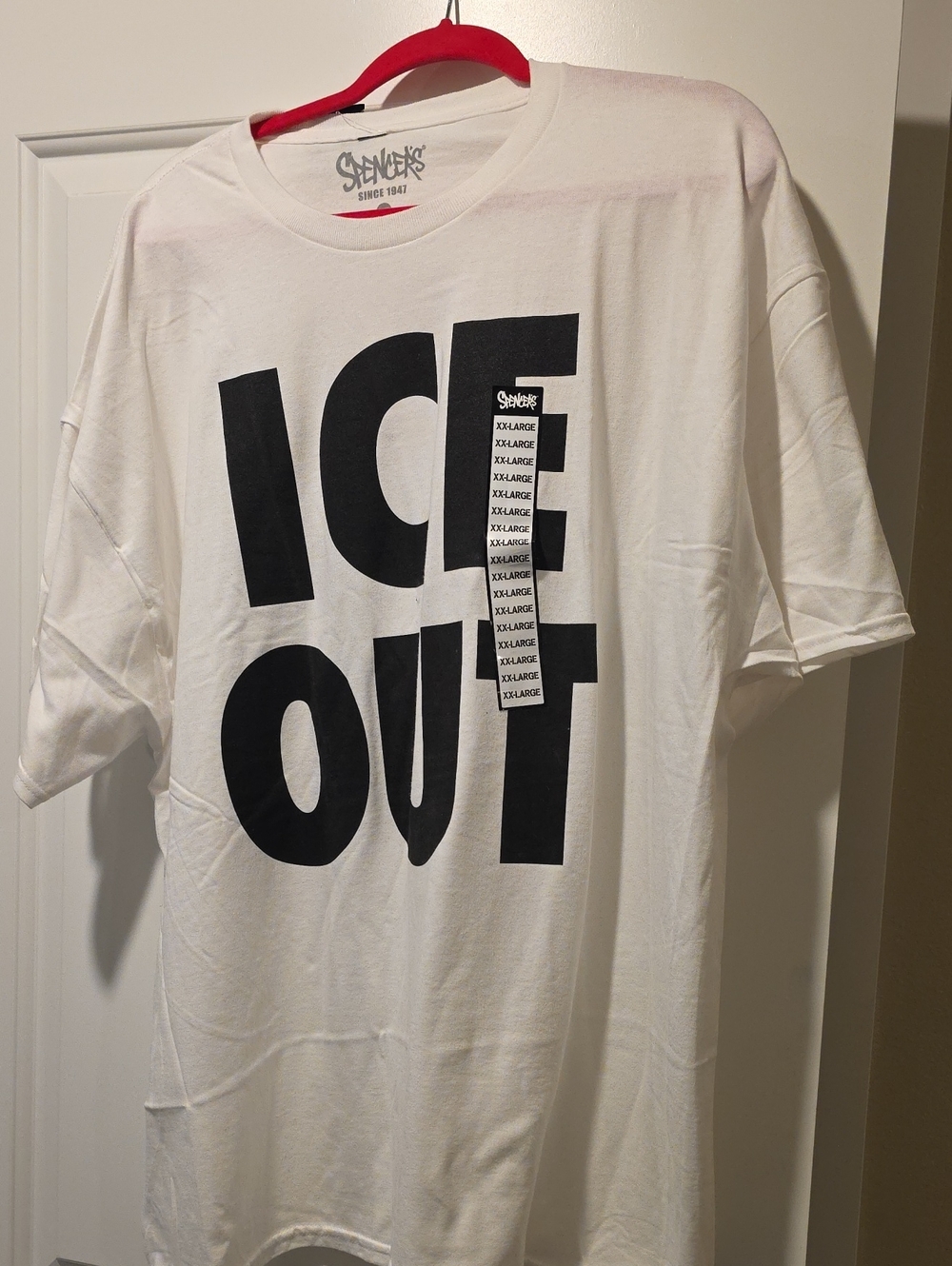 Spencer's "ICE OUT" Graphic Tee - White with Black Print